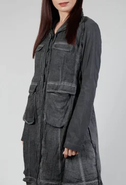 Multi-Pocket Coat in Coal Cloud