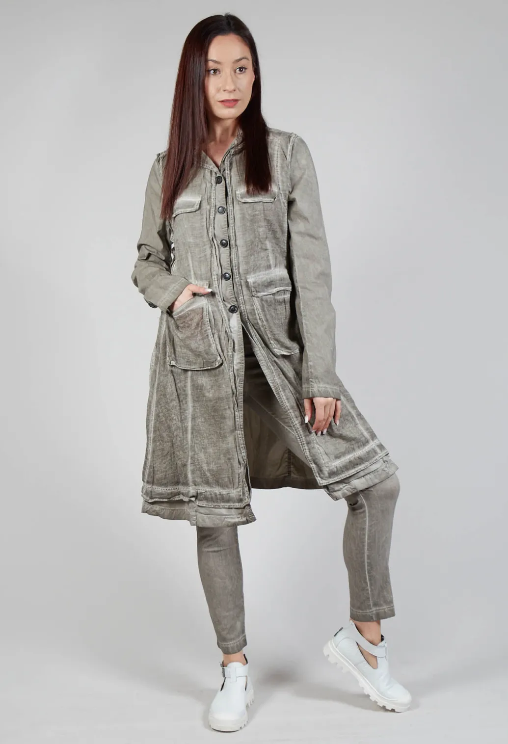 Multi-Pocket Coat in Hay Cloud