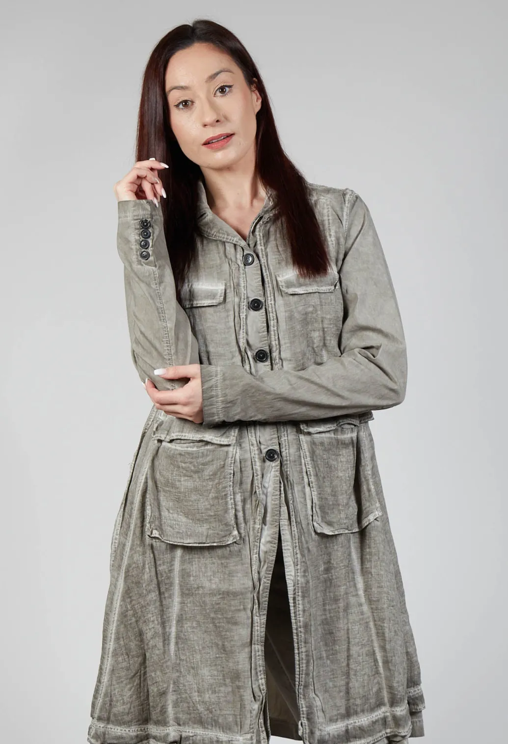 Multi-Pocket Coat in Hay Cloud