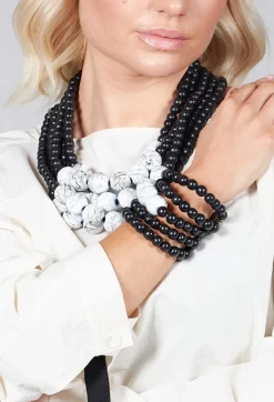 Multistrand Bracelet in Black and White
