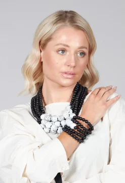 Multistrand Bracelet in Black and White