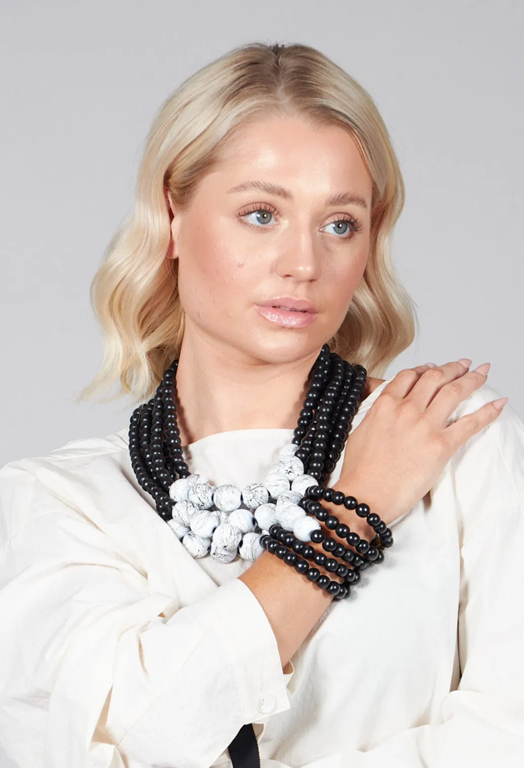 Multistrand Bracelet in Black and White