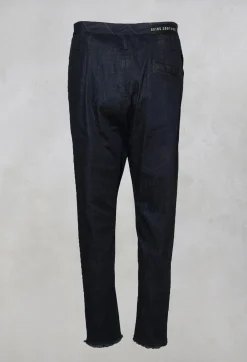 Navy Jeans with Patches and Front Seams