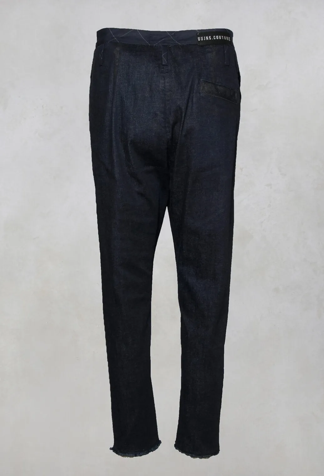 Navy Jeans with Patches and Front Seams