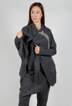 Neck Tie Contrast Stripe Jacket in Slate