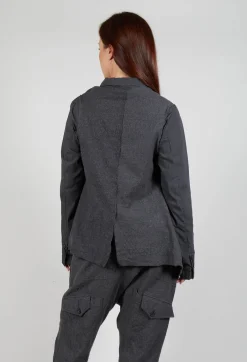 Neck Tie Contrast Stripe Jacket in Slate
