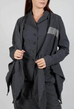 Neck Tie Contrast Stripe Jacket in Slate