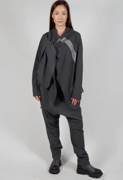 Neck Tie Contrast Stripe Jacket in Slate