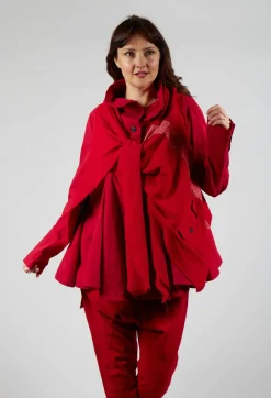 Neck Tie Jacket in Cardinal
