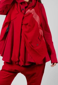 Neck Tie Jacket in Cardinal