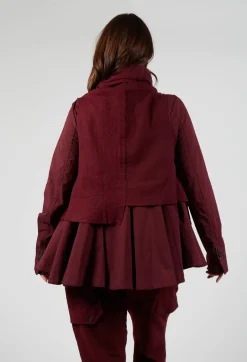 Neck Tie Jacket in Merlot