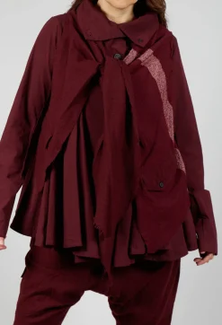 Neck Tie Jacket in Merlot