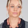 Necklace in Coral and Lava