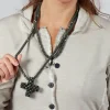 Necklace with Cross Pendant in Olive