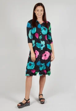 Nehry Coat Dress in Black Valley