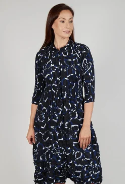 Nehry Coat Dress in Black Dynasty