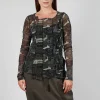 Netted Long Sleeve Top in Multicolour