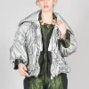 Netted Puffer Coat in Beige