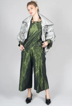Netted Puffer Coat in Beige