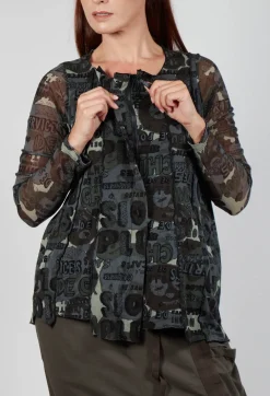 Netted Sleeve Jacket in Multicolour