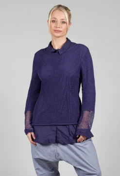 Netted Top in Azur