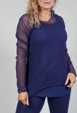 Netted Top in Azur