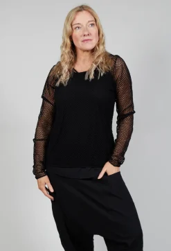 Netted Top in Black