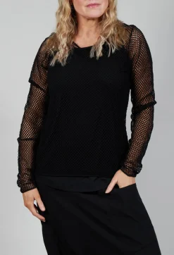 Netted Top in Black