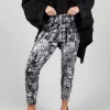 Newspaper Print Leggings in Black