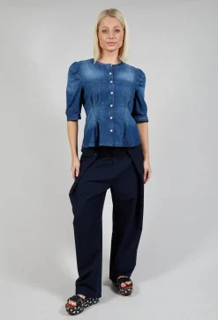 Nicety Top in Denim Blue