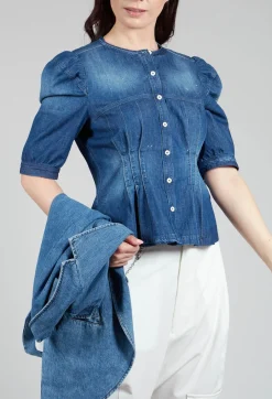 Nicety Top in Denim Blue