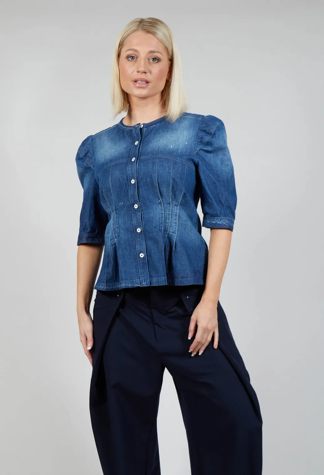 Nicety Top in Denim Blue