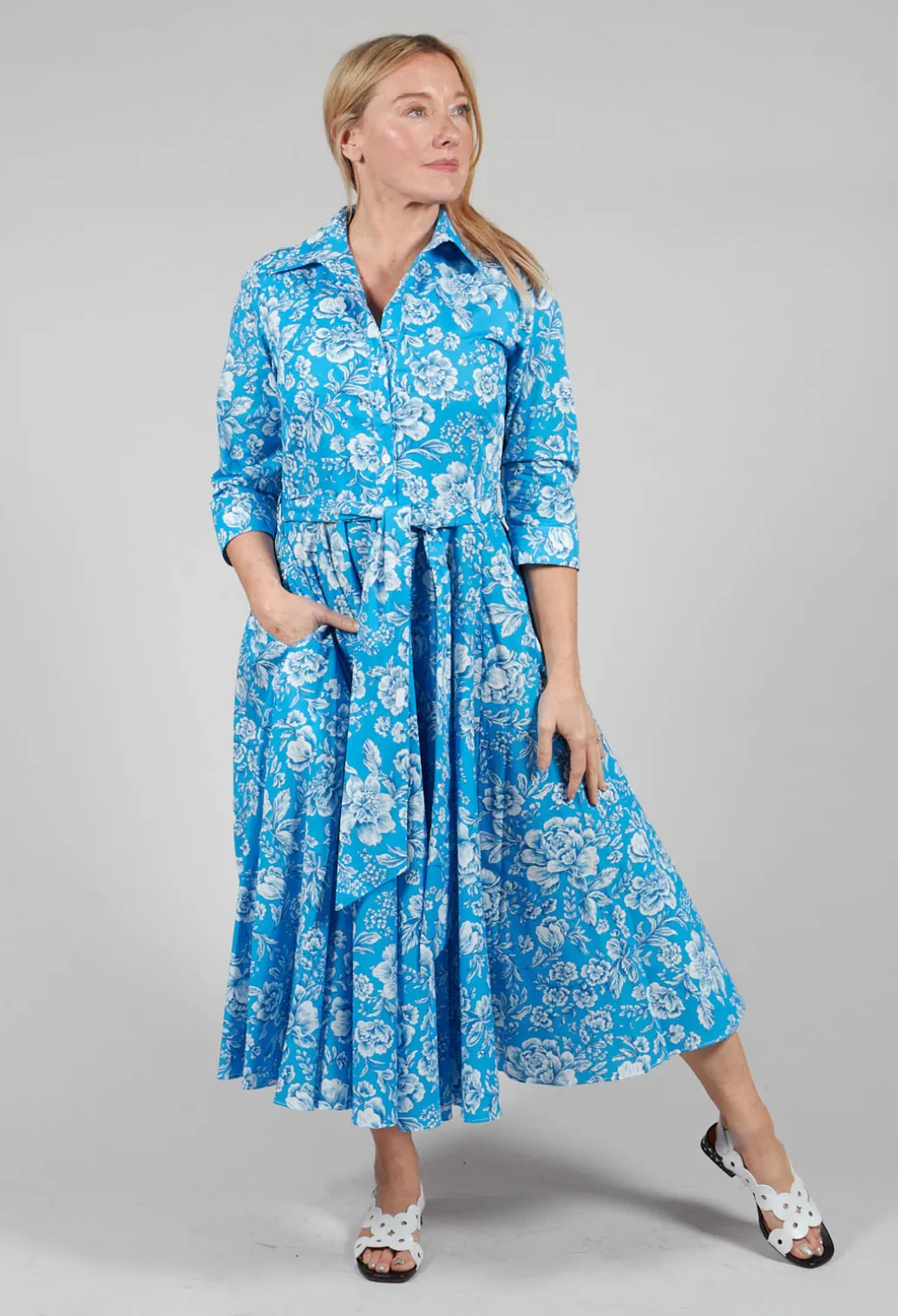 Ninni Dress in Turchese-Panna