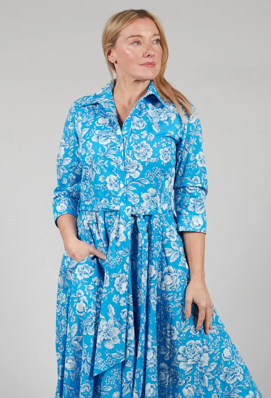Ninni Dress in Turchese-Panna