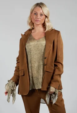 Notched Lapel Blazer in Rust