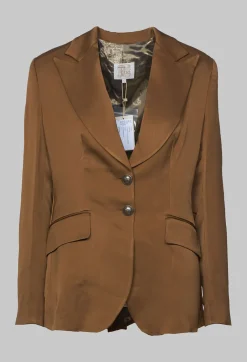 Notched Lapel Blazer in Rust