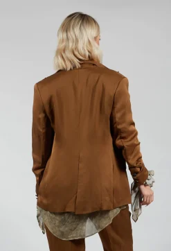 Notched Lapel Blazer in Rust
