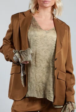 Notched Lapel Blazer in Rust
