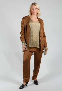 Notched Lapel Blazer in Rust