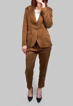 Notched Lapel Blazer in Rust