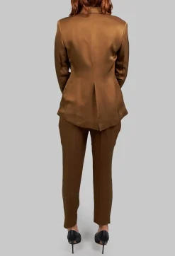 Notched Lapel Blazer in Rust