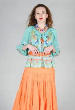 Objectif Embroidered Top in Vert