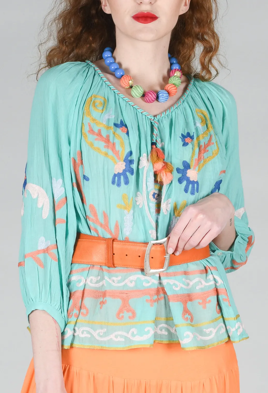 Objectif Embroidered Top in Vert