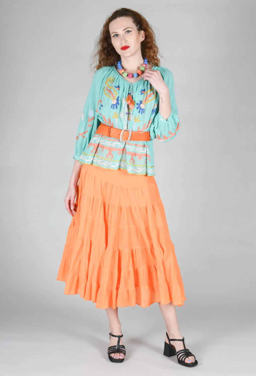 Objectif Embroidered Top in Vert
