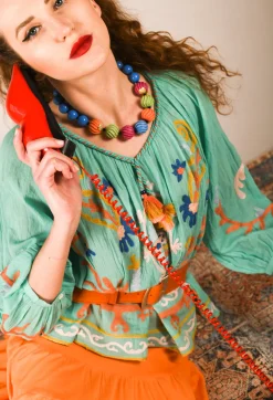 Objectif Embroidered Top in Vert