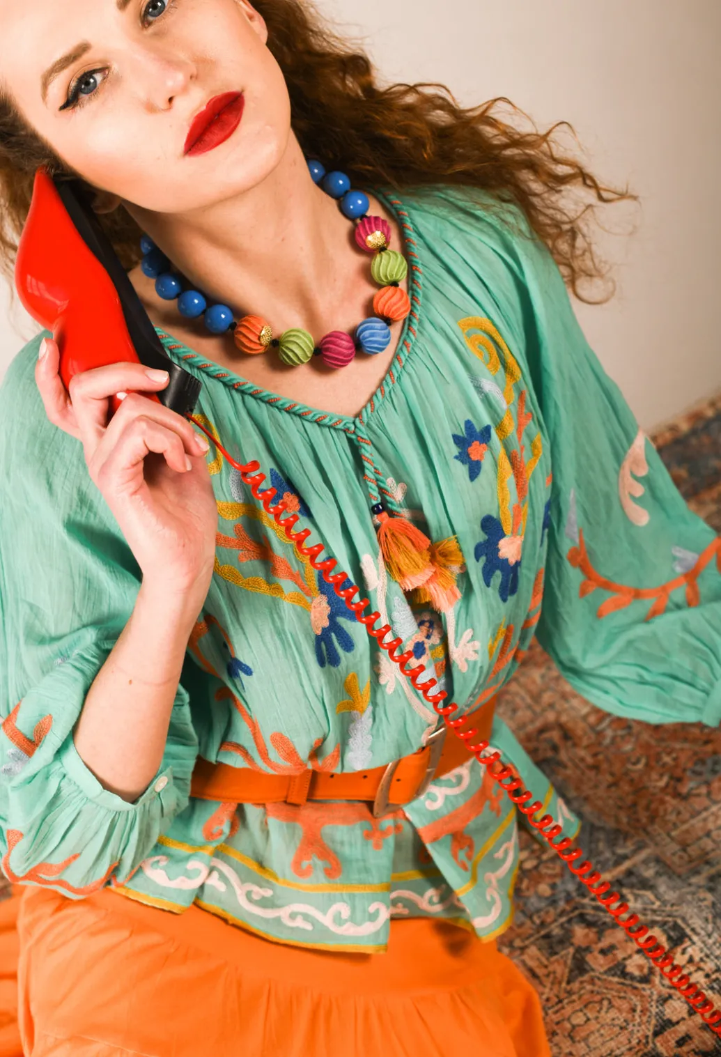 Objectif Embroidered Top in Vert