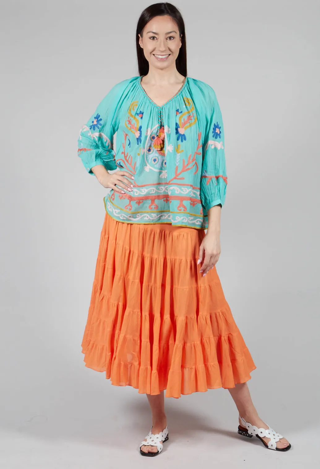 Objectif Embroidered Top in Vert