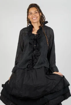Oeillet Blouse in Voile Pois Noir