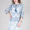 Omaley Embroidered Top in Bleu and Petr