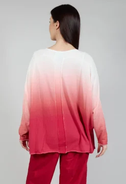 Ombre Knitted Top in Chili Print